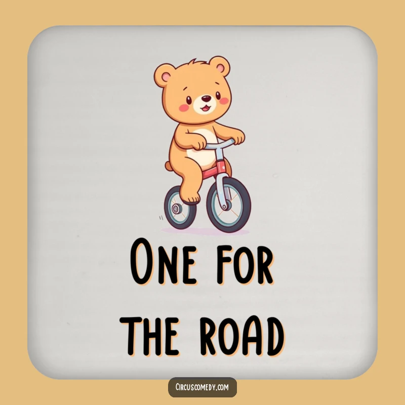 Funny Bear Unicycle Drink Coaster: Protect Surfaces with Playful Charm