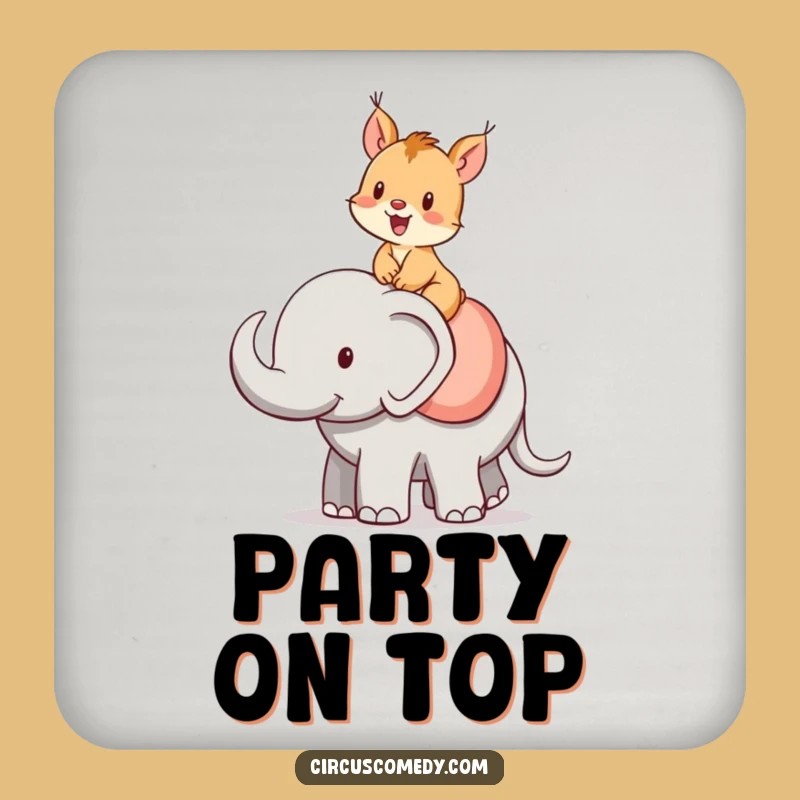 Funny Squirrel Elephant Rider Coaster Set - Protect Surfaces With Cheerful Style!