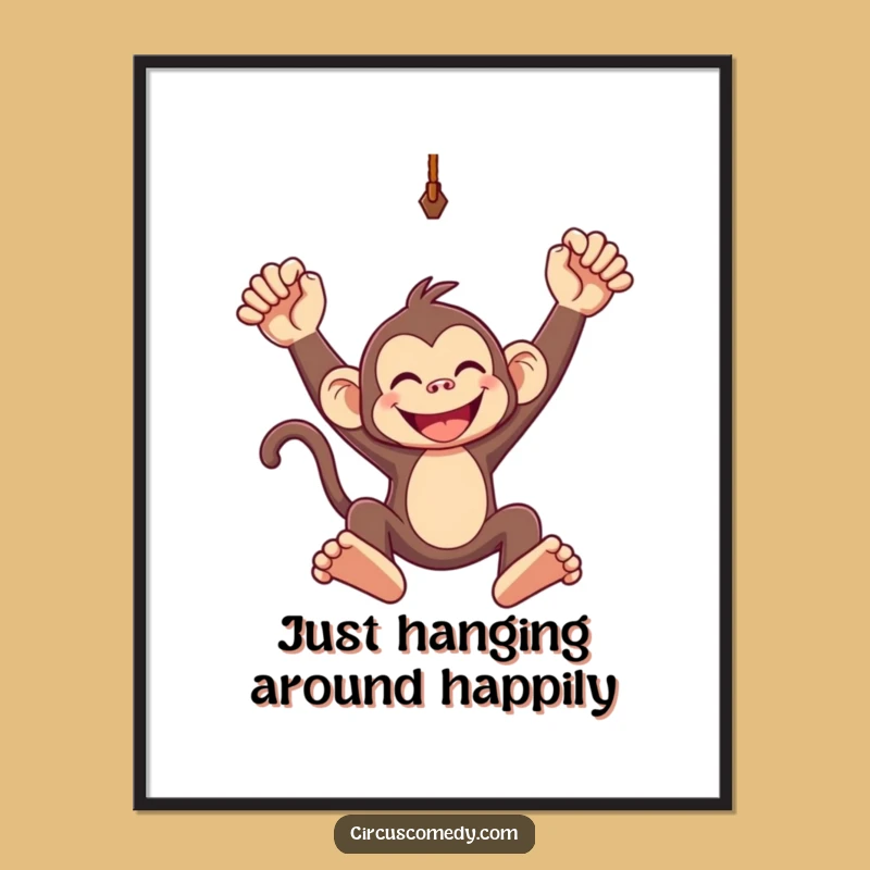 Funny Monkey Trapeze Poster: Bring Joyful Energy, Hilarious Wall Art Gift!