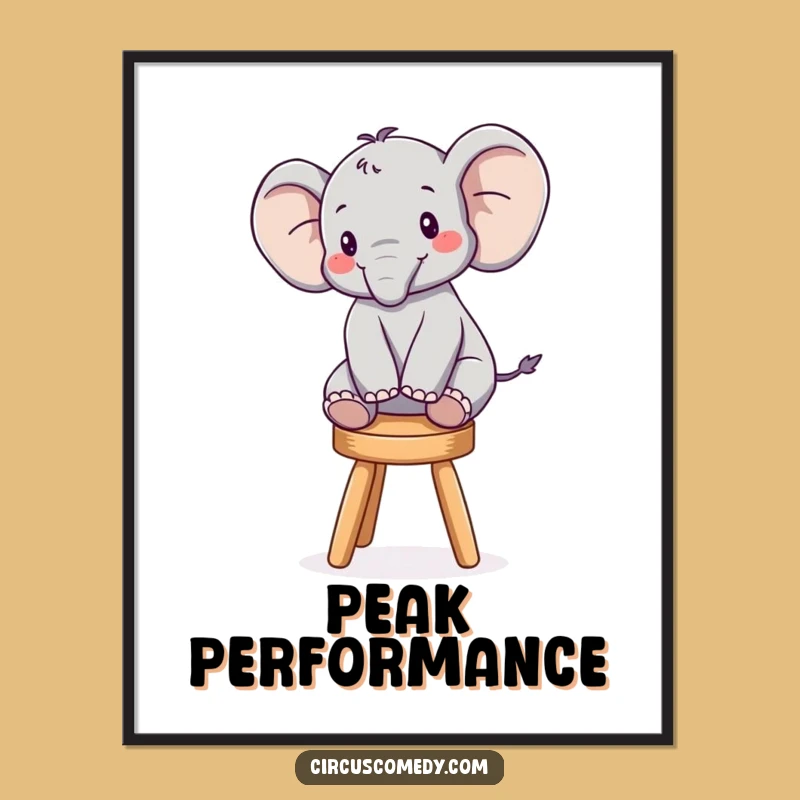 Funny Elephant Balancing Poster: Hilarious Wall Art for Joyful Spaces