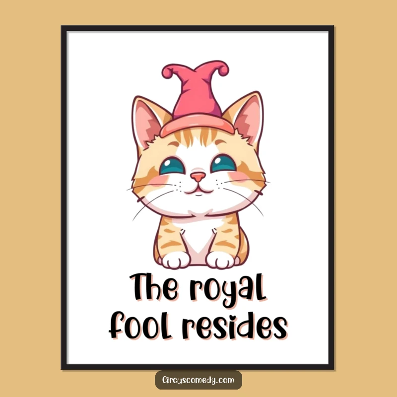 Funny Jester Cat Poster: Adorable Feline Humor for Your Walls
