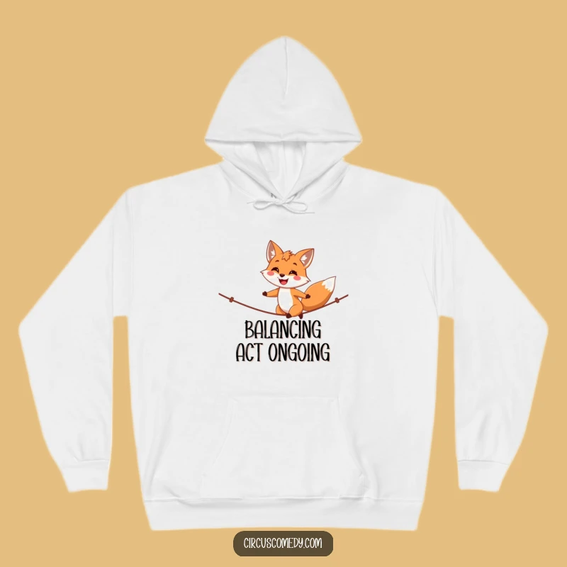 Funny Fox Tightrope Walker Hoodie - Cozy Up With Proud Confidence!