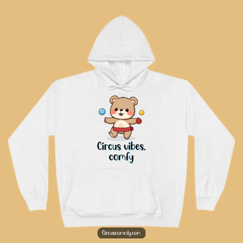 Funny Cute Bear Juggling Hoodie - Cozy Up with Circus Style