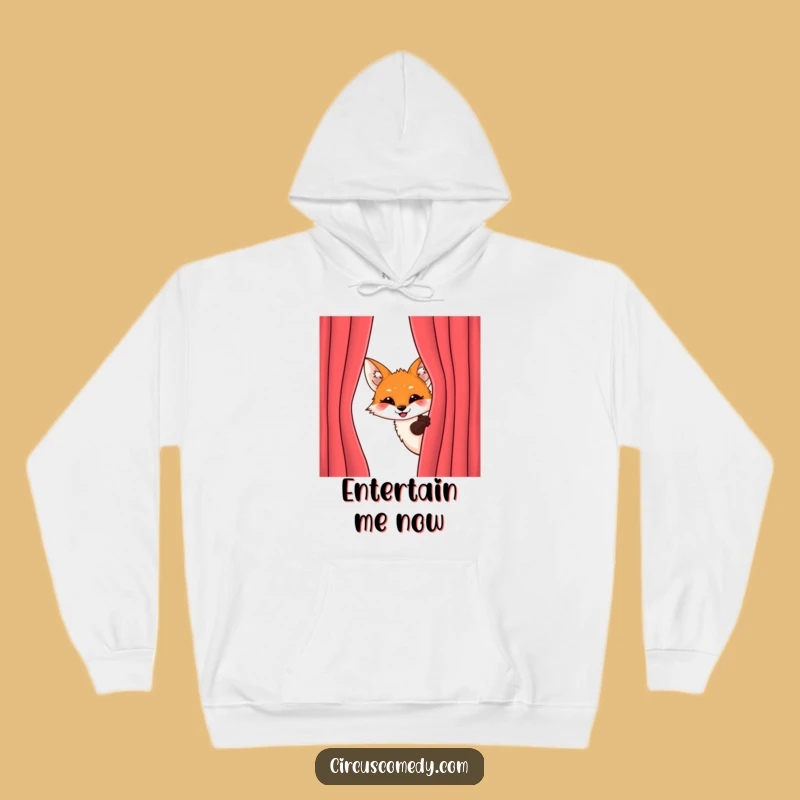 Funny Fox Behind Curtain Hoodie - Cozy and Mischievous Style