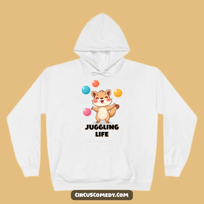 Funny Animal Juggling Hoodie - Cozy Comfort with Focused Fun
