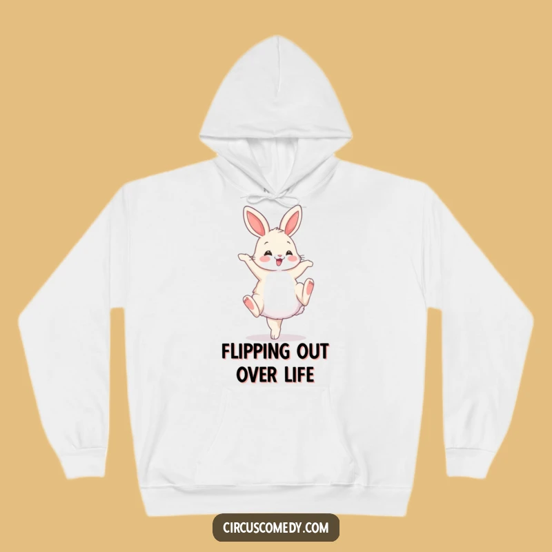 Funny Bunny Cartwheel Hoodie: Cozy Fluffiness, Hilarious Active Gift!