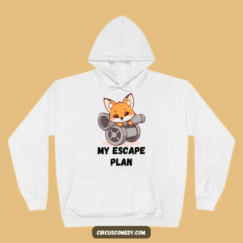 Funny Fox Cannon Hoodie: Cozy Curious Vixen in Cannon, Warm & Hilarious Funny Gift!