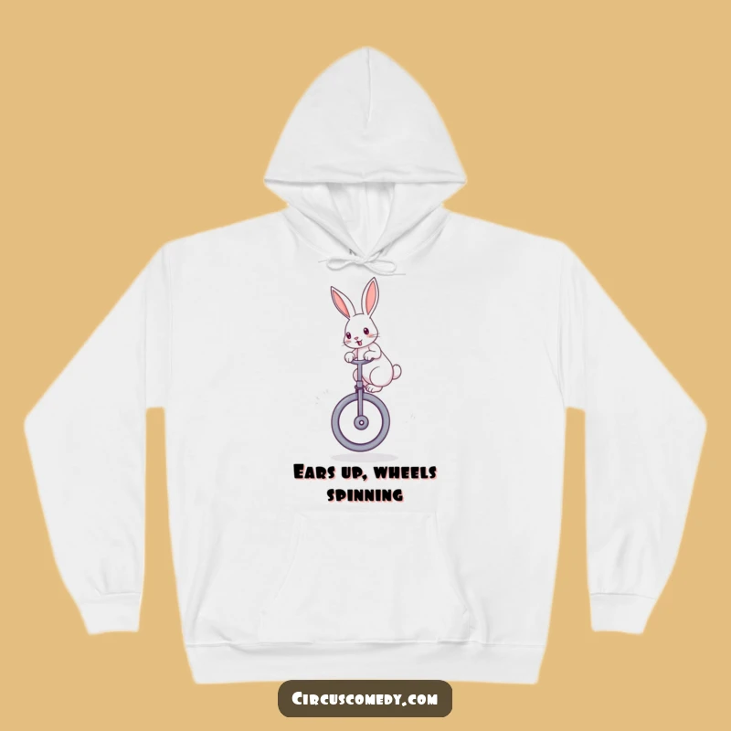 Funny Rabbit Unicycle Hoodie: Cozy Balance & Hilarious Warmth Gift
