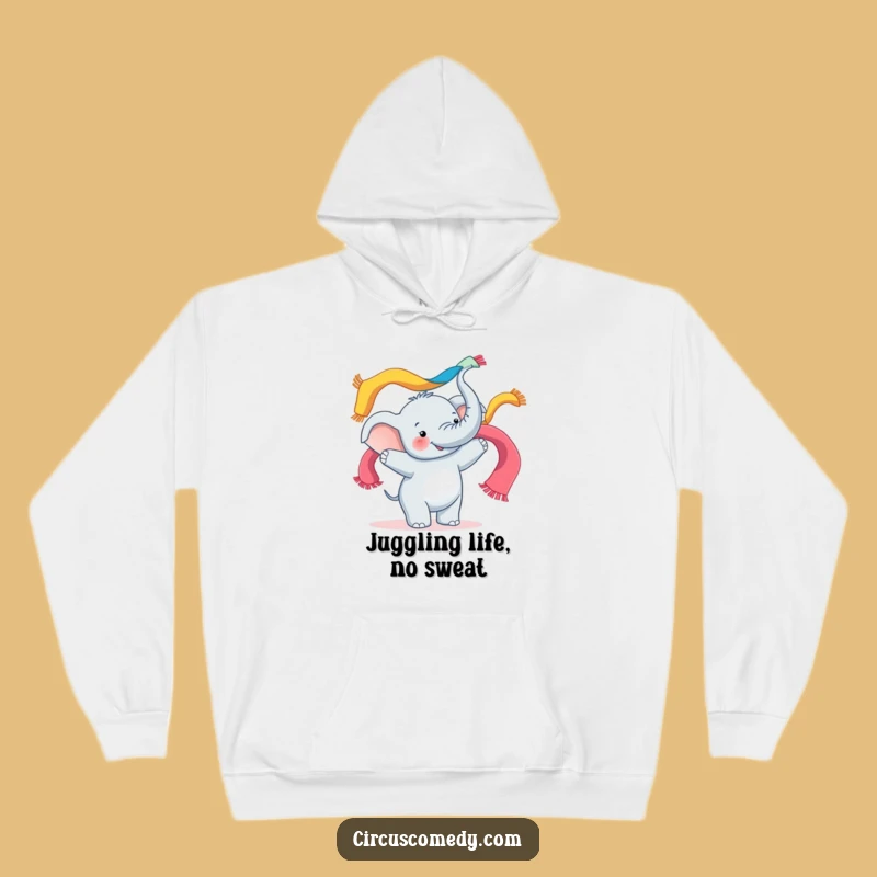 Funny Elephant Juggling Hoodie: Stay Warm and Cozy with This Hilarious Gift!
