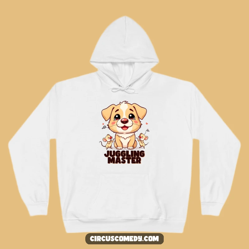 Funny Dog Clown Nose Hoodie: Cozy Canine Juggling Gift for Laughter