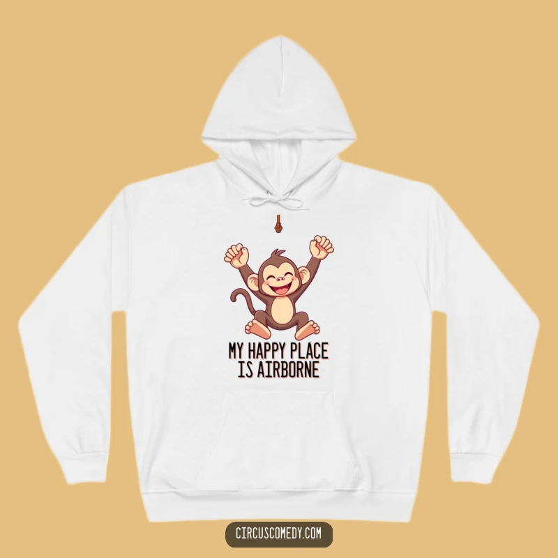 Funny Monkey Trapeze Hoodie: Cozy Up with Circus Fun, Hilarious Gift!