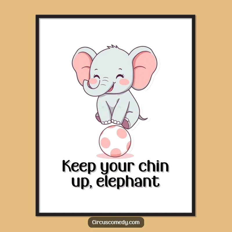 Free Printable Wall Art: Funny Elephant Balancing Act Downloadable Art for Home