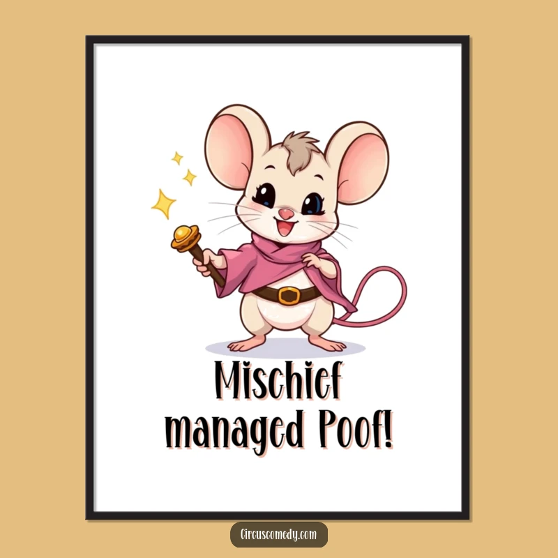 Free Printable Wall Art: Mouse's Magical Show - Funny Downloadable Decor
