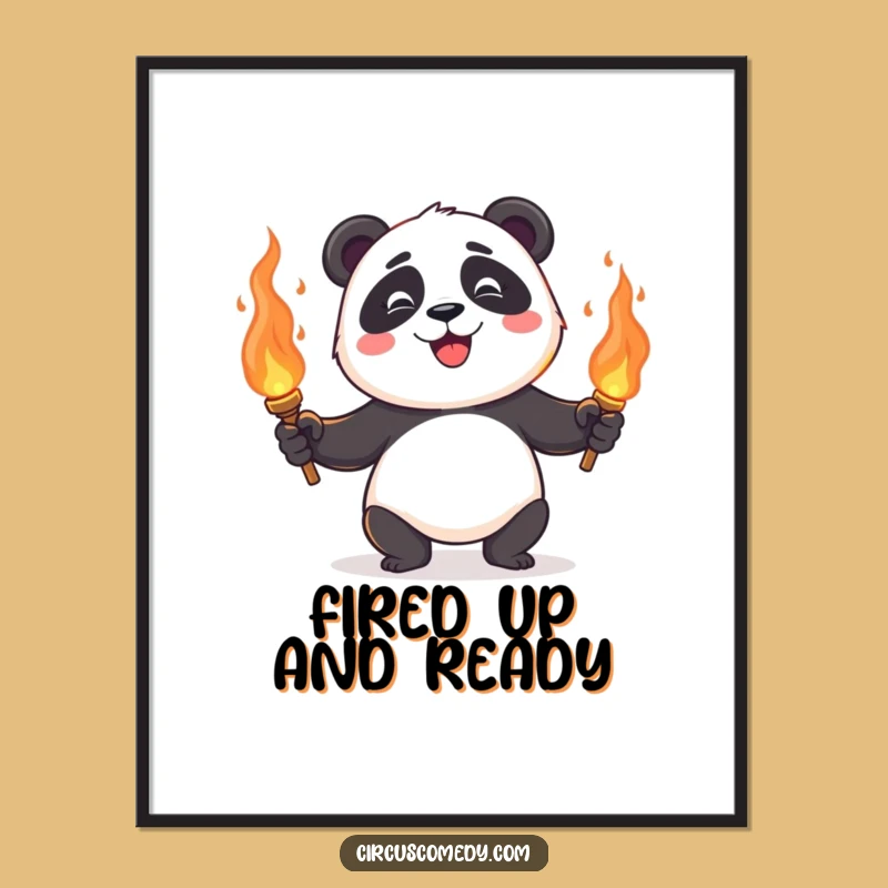 Free Printable Wall Art: Panda Juggling Fire - Funny Decor, Downloadable Art!
