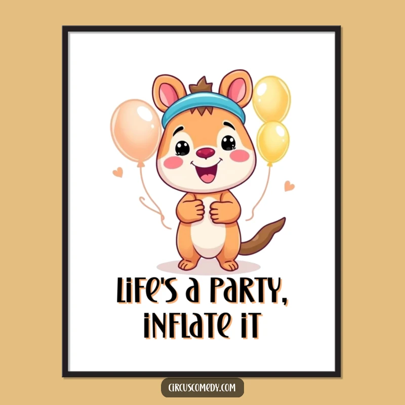 Funny Free Printable Wall Art: Energetic Animal Balloon Artist - Quirky Downloadable Art