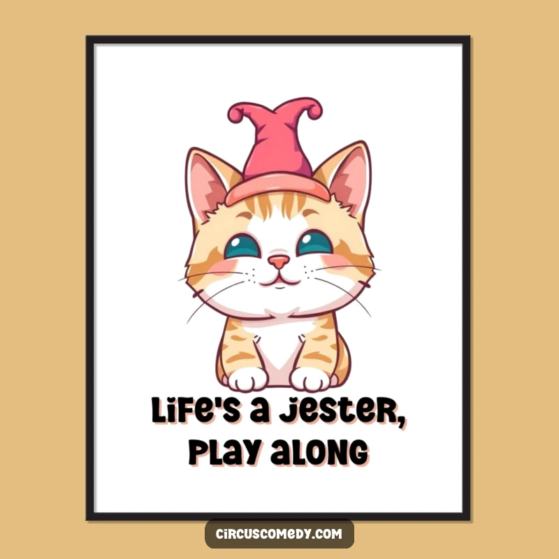 Funny Free Printable Wall Art: Jester Cat Decor Downloadable Art!