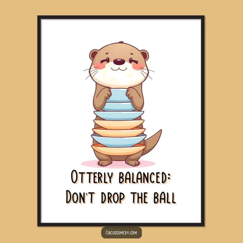 Free Printable Otter Plates Funny Wall Art - Hilarious Downloadable Decor