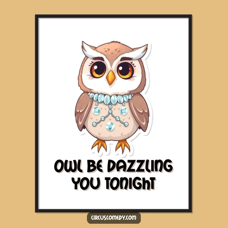 Free Printable Owl Sequins Funny Wall Art - Hilarious Downloadable Decor