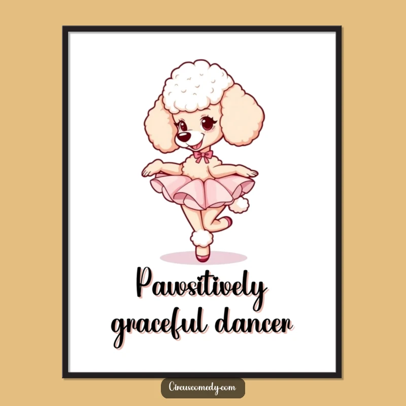Charming Free Printable Wall Art: Dancing Poodle Downloadable Decor for a touch of whimsy