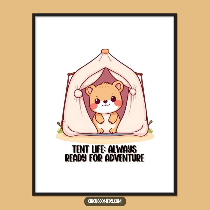 Funny Free Printable Wall Art: Playful Animal Tent Peek Downloadable Decor