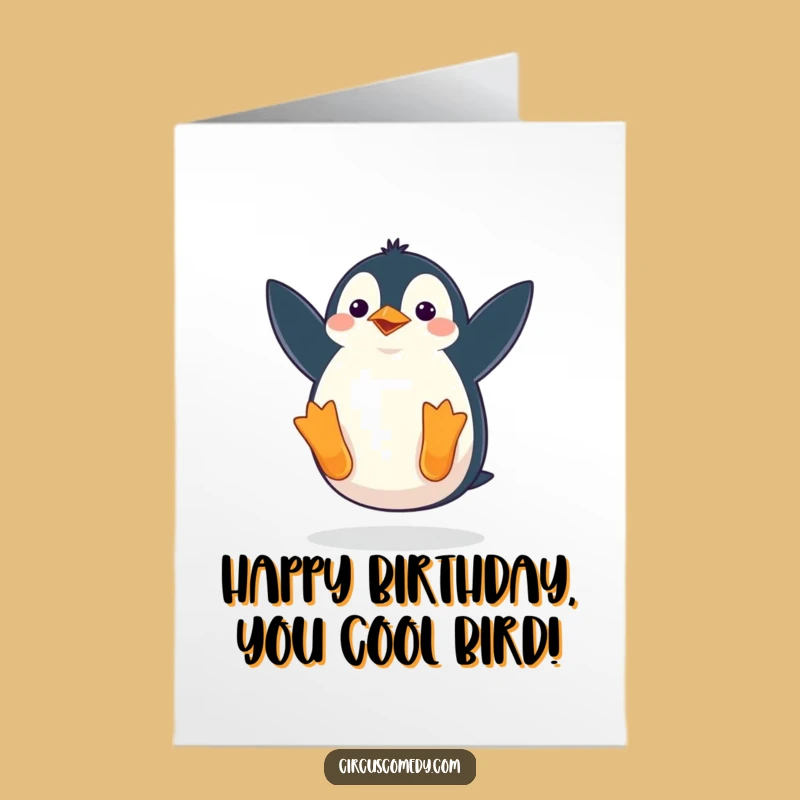 Free Printable Penguin Somesault Birthday Card - Hilarious Fun!