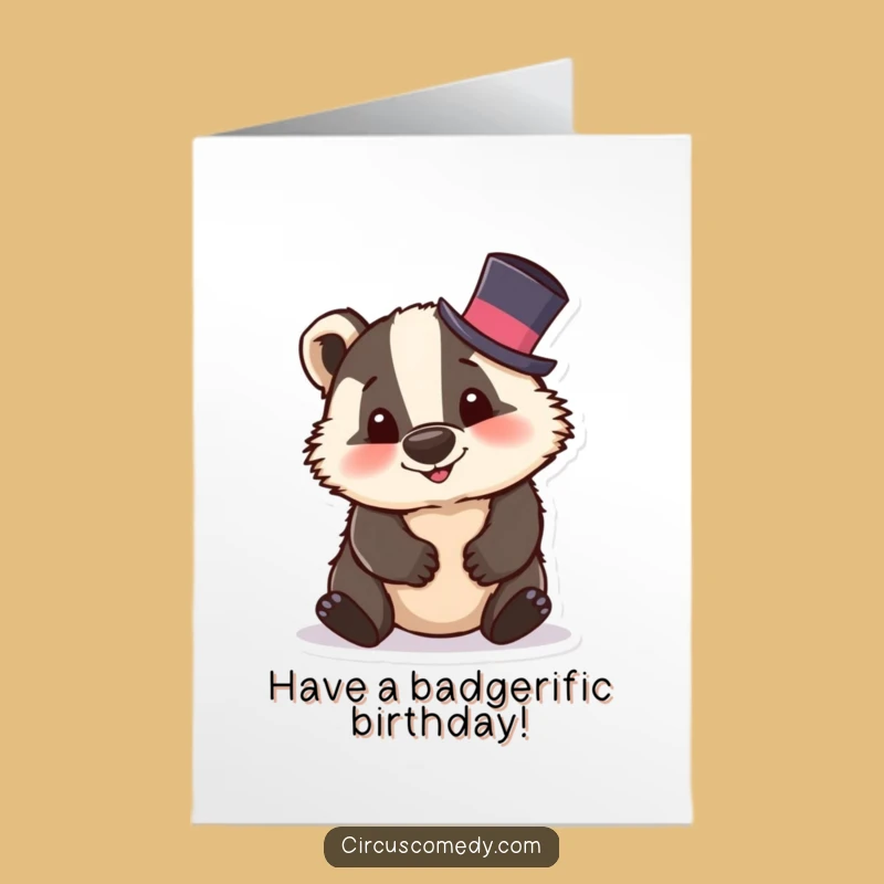 Free Printable Birthday Card: Badger Tumbles Fun, Funny Downloadable Gift!