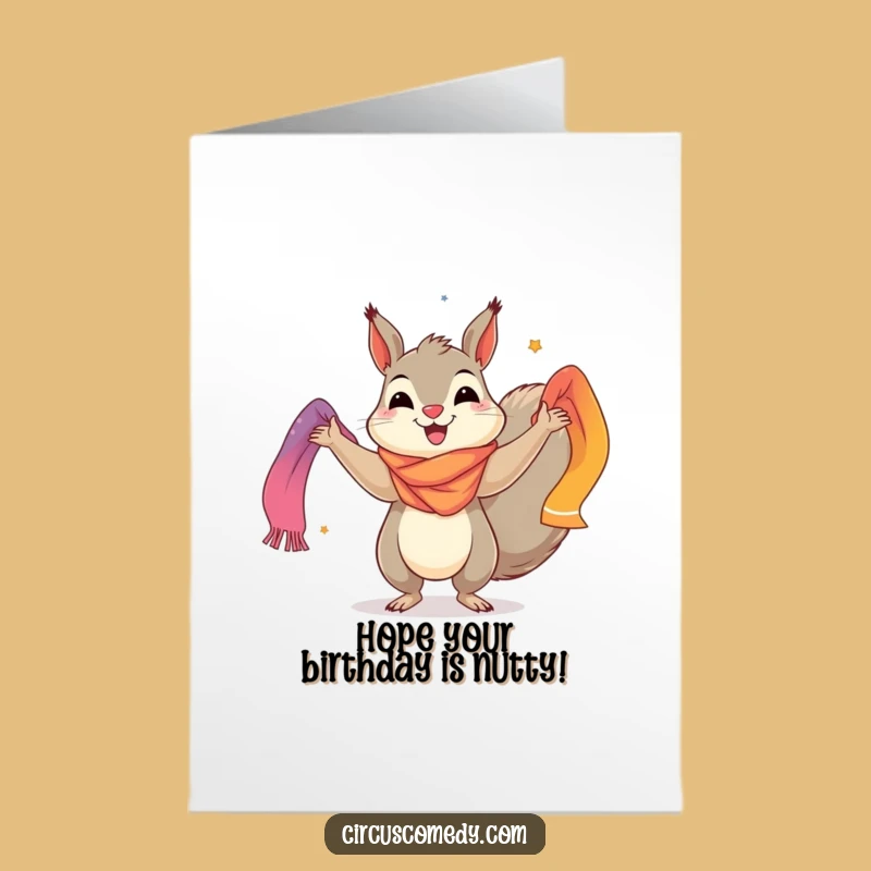 Free Printable Squirrel Juggling Birthday Card - Colorful Fun Download!