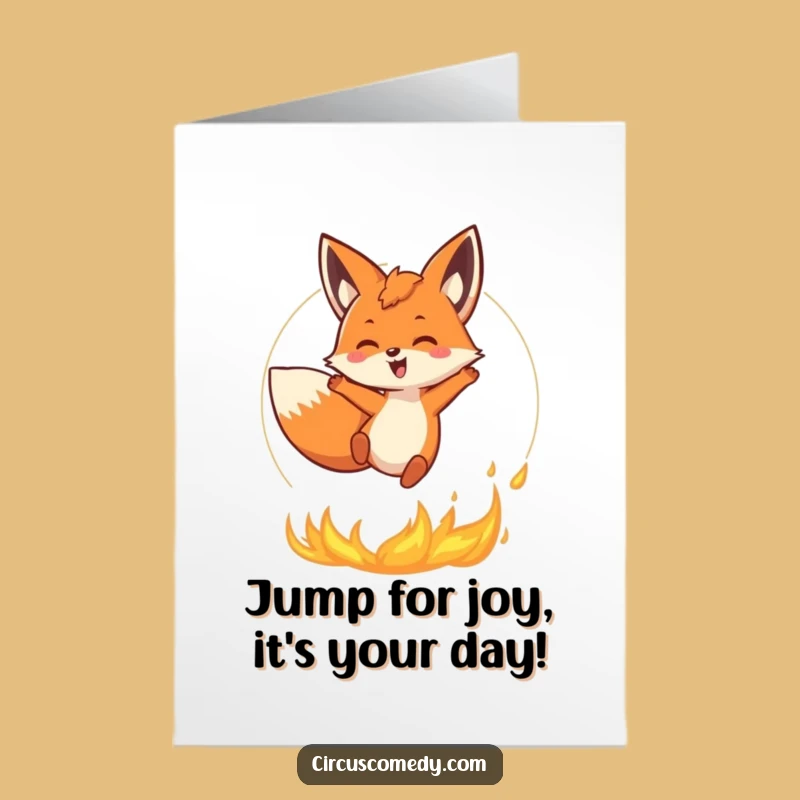 Free Printable Fox Fire Birthday Card: Extreme Downloadable Gift for Daredevils