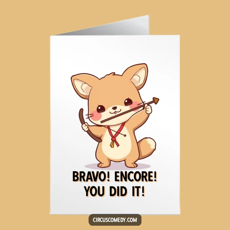 Free Printable Congrats Card: Animal’s Bow - Funny Achievement Downloadable Gift