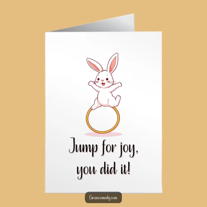 Free Printable Congrats Card: Rabbit's High Jump Victory for an Uplifting Downloadable Gift