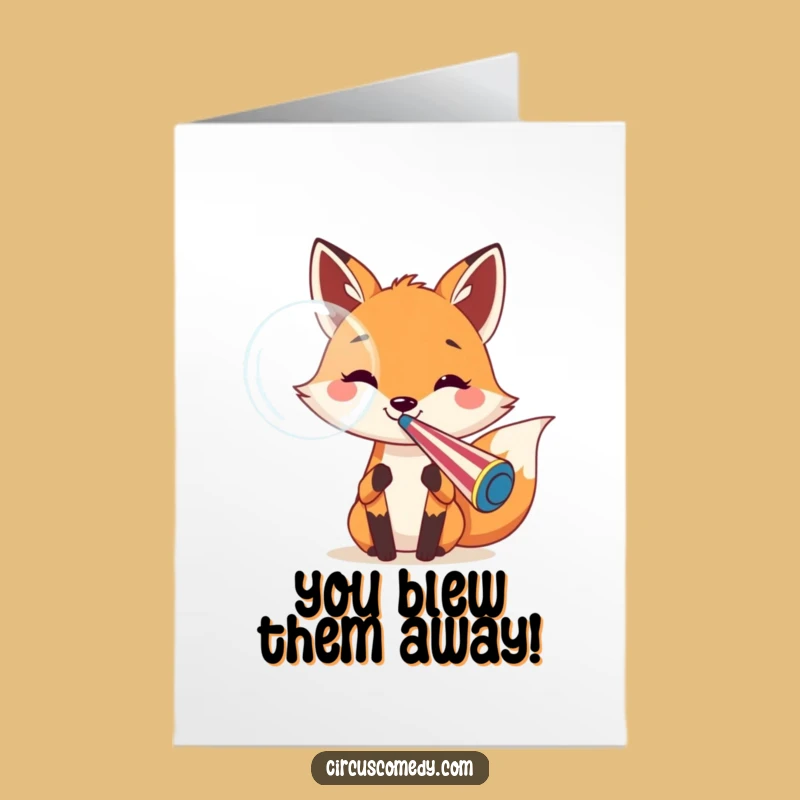 Free Printable Congrats Card: Fox's Whistle Blast, Awesome Downloadable Gift!