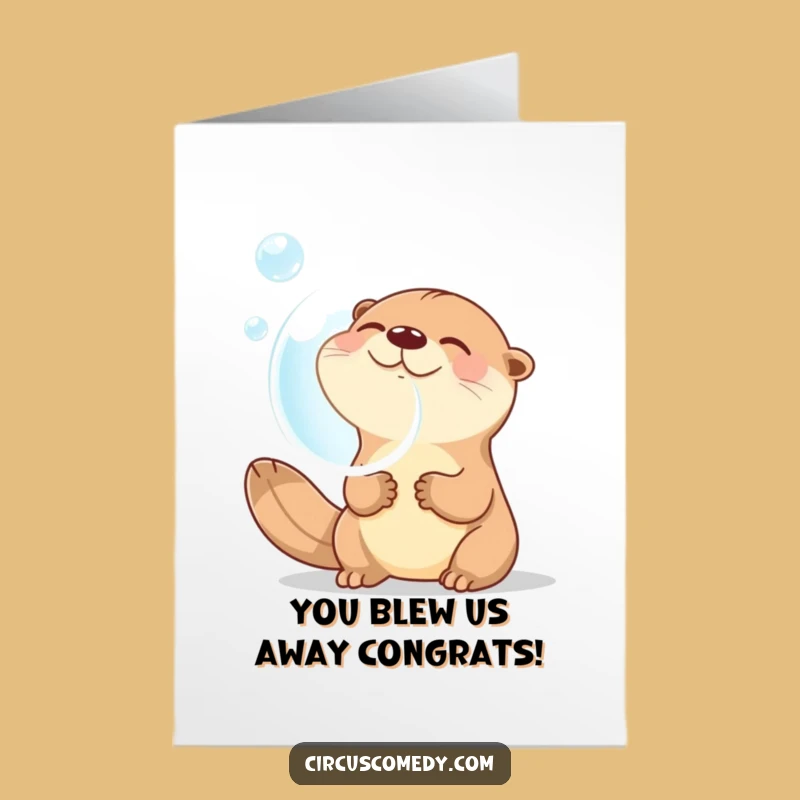 Free Printable Otter Congratulations Card - Bubble-Blowing Success!