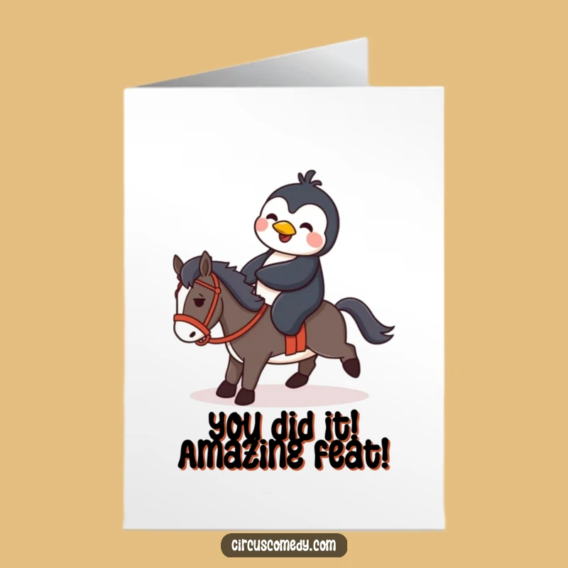 Free Printable Congratulations Card: Penguin's Tiny Triumph - Funny Downloadable Gift