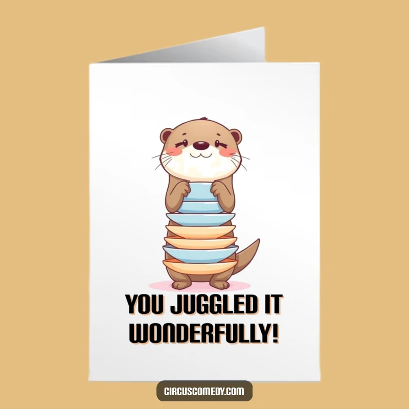 Free Printable Otter Plates Funny Congrats Card - Hilarious Downloadable Gift
