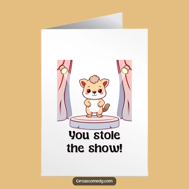 Free Printable Congrats Card: Brave Animal Stage Star - Proud Downloadable Gift