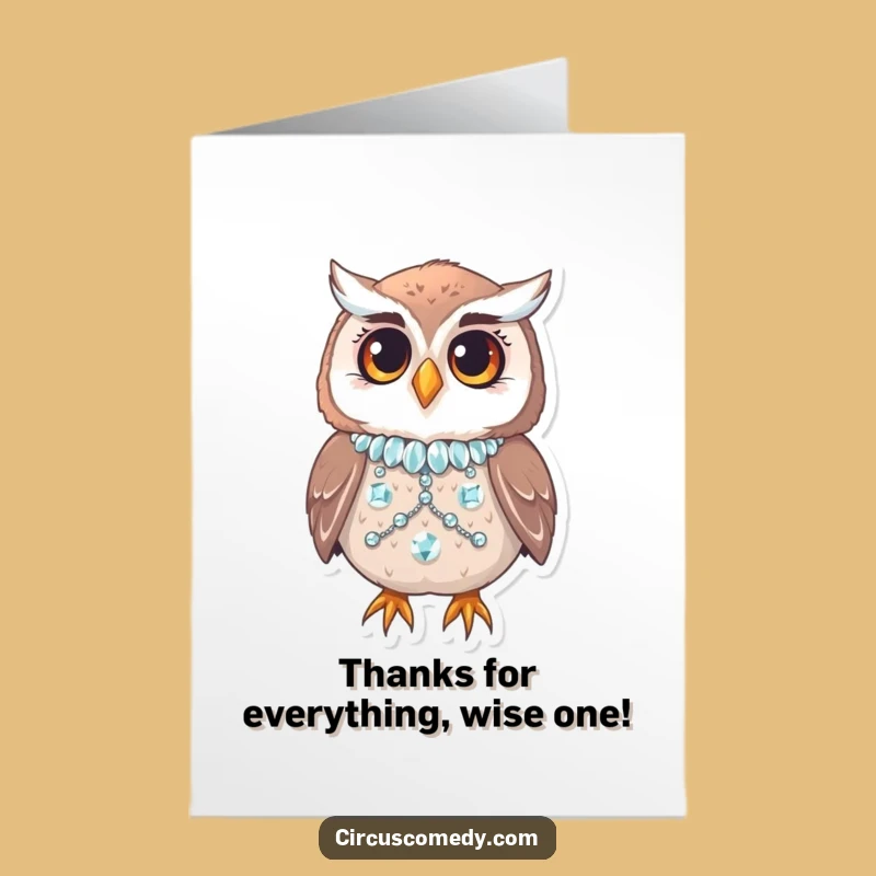 Free Printable Owl Sequins Thank You Card - Hilarious Downloadable Gift