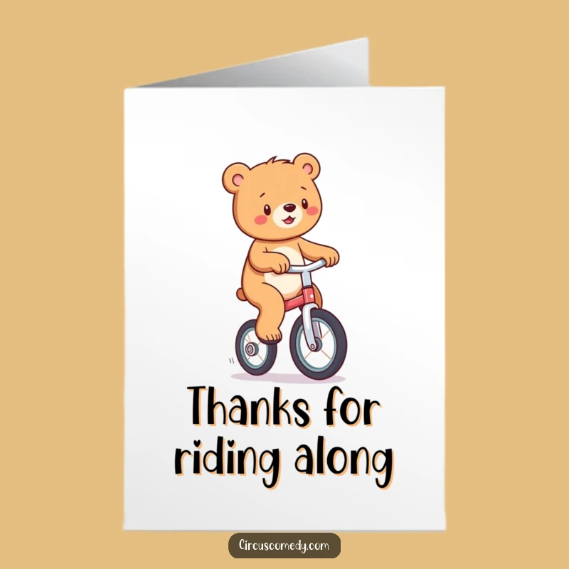 Free Printable Thank You Card: Bear's Unicycle Gratitude - Downloadable!