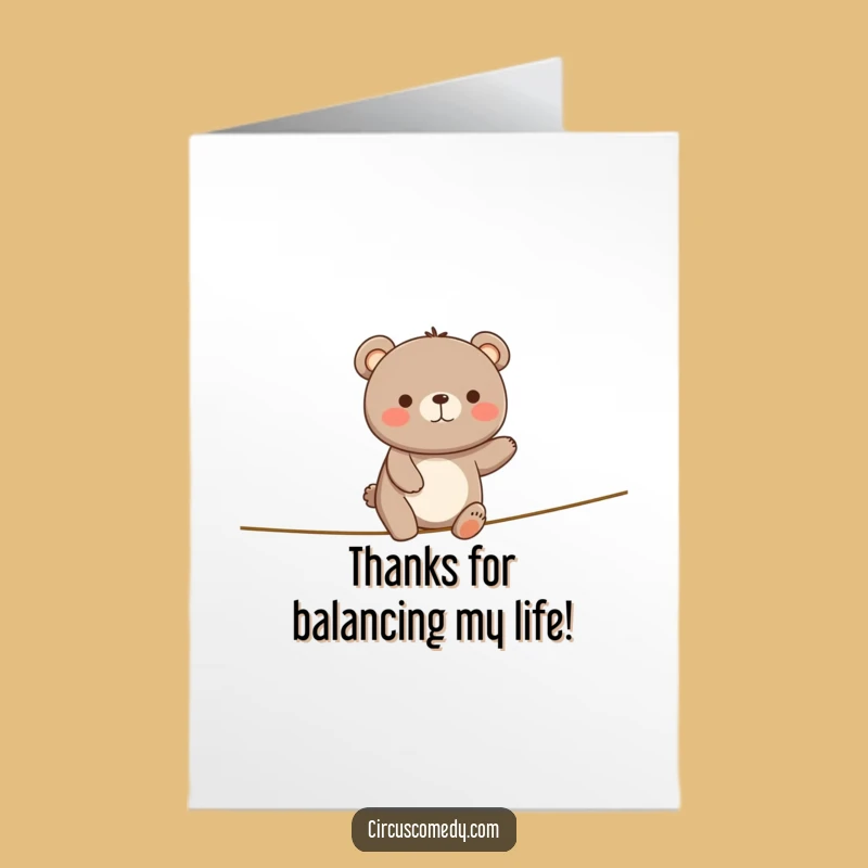 Free Printable Thank You Card: Happy Bear Gratitude, Funny Downloadable Gift