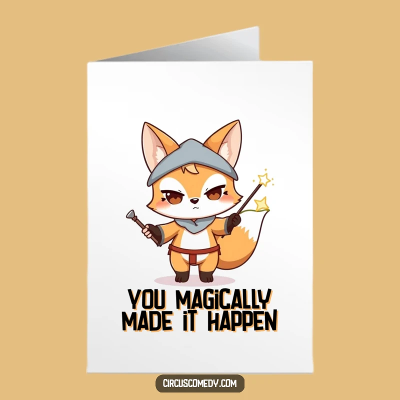 Free Printable Thank You Card: Magic Fox Gratitude Downloadable Gift for Thanks