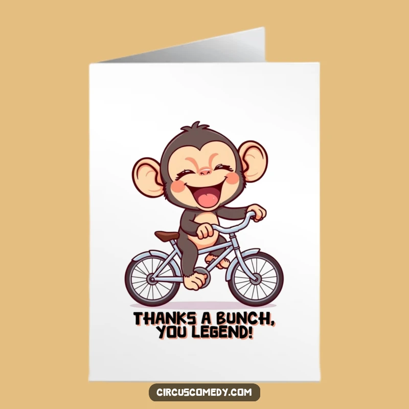 Free Printable Thank You Card: Chimp Bike - Adorable Downloadable Gratitude Gift!