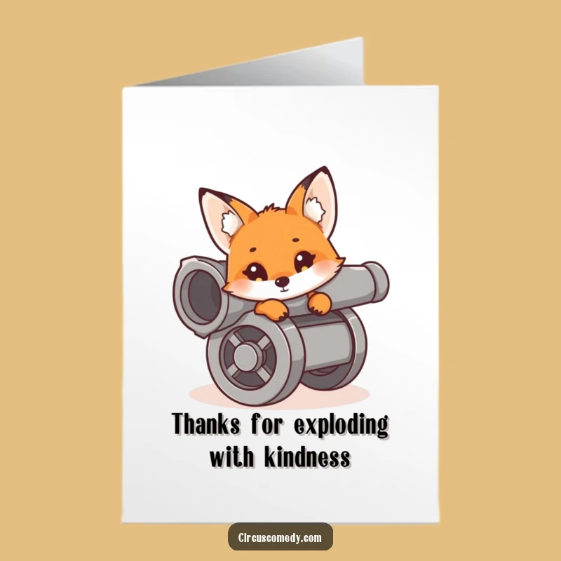 Free Printable Thank You Card: Fox Cannon - Thanks That Blast Downloadable Gift!