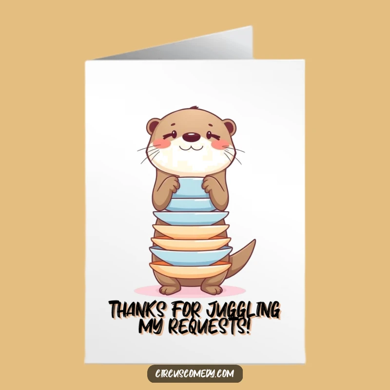 Free Printable Otter Plates Thank You Card - Hilarious Downloadable Gift