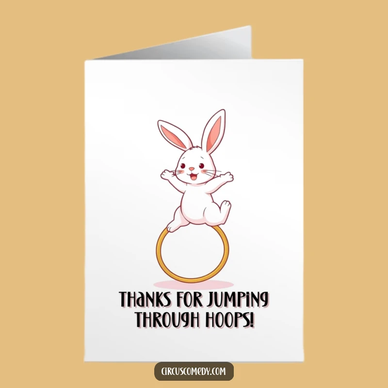 Free Printable Thank You Card: Rabbit's Leap of Gratitude for a Sweet Downloadable Gift