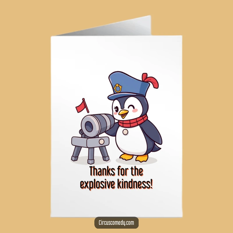 Free Printable Thank You Card: Penguin Ringmaster Appreciation, Funny Downloadable Gift
