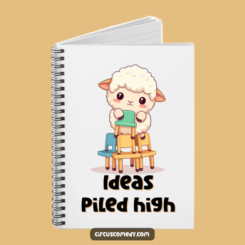 Funny Sheep Chair Stacker Notebook - Hilarious Balance Journal Gift