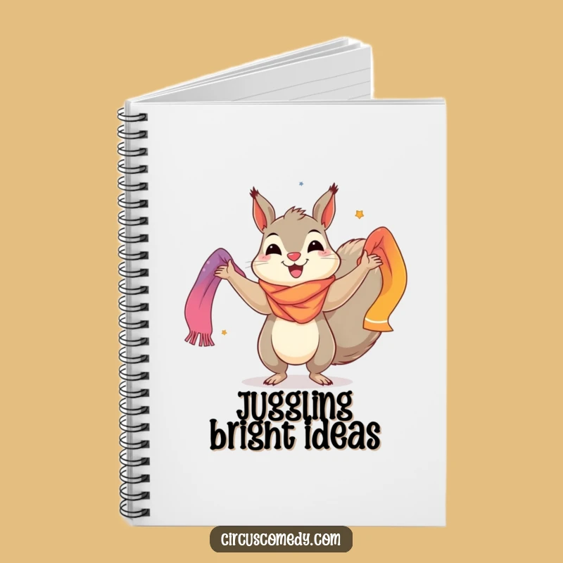 Funny Squirrel Notebook: Cheerful Juggler with Scarves - Creative Journal Gift