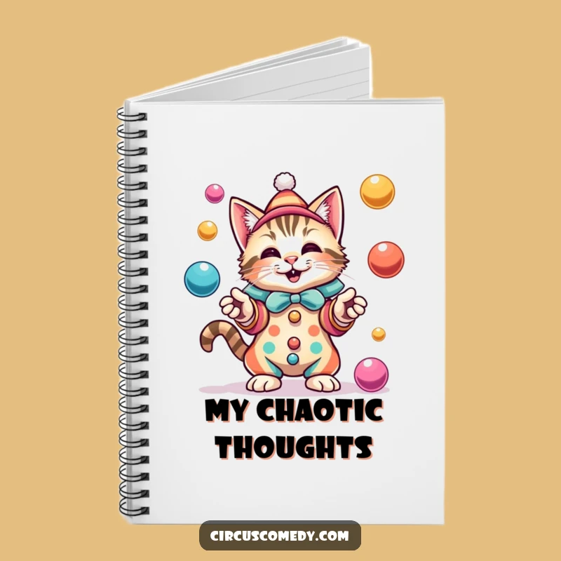 Funny Cat Clown Notebook: Juggler Feline Journal, Perfect for Circus-Themed Notes!
