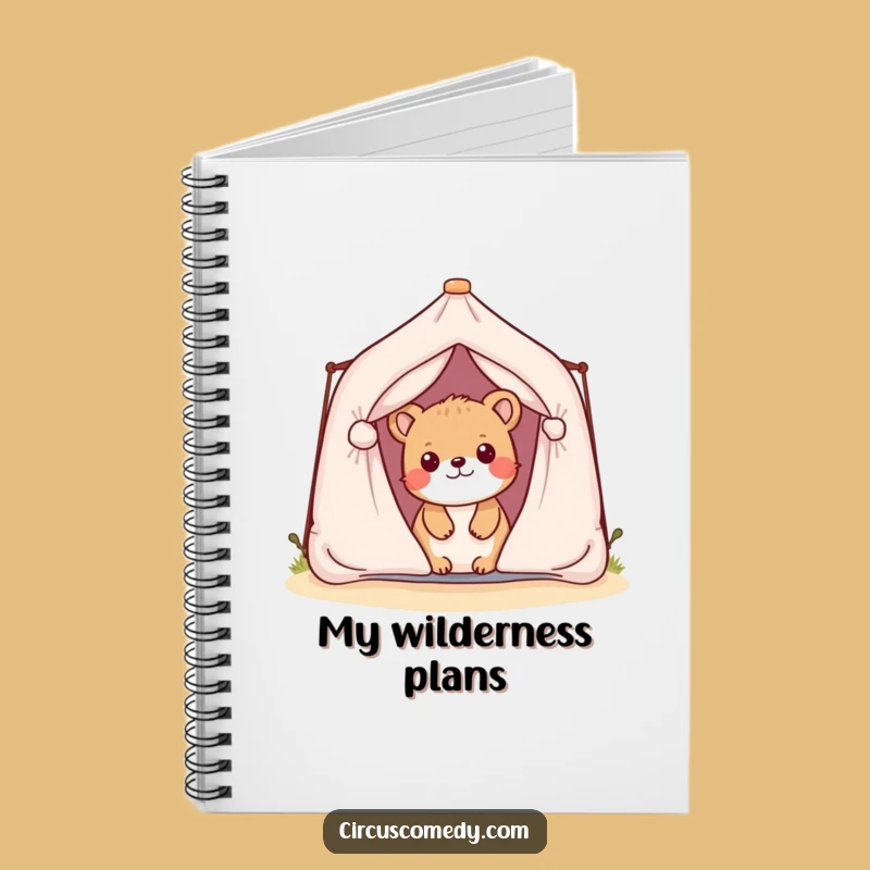 Funny Playful Animal Tent Notebook, Hilarious Journal for Outdoor Adventures