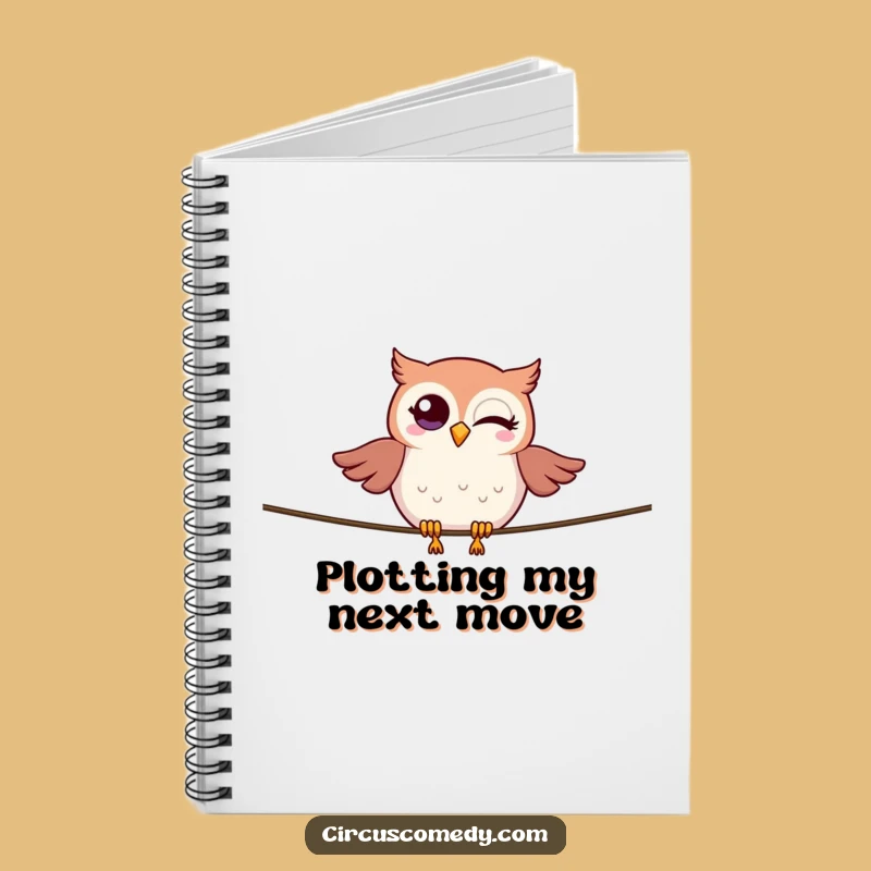Funny Owl Tightrope Notebook: Jot Down Wise Thoughts! Winking Bird Journal, Unique Funny Gift!