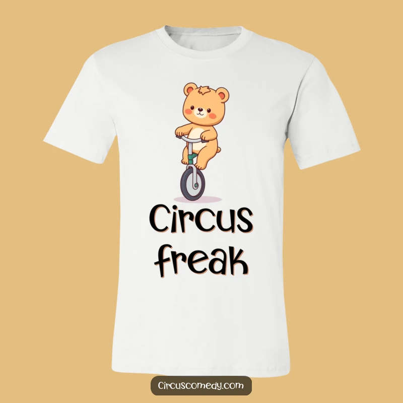 Funny Bear Riding Unicycle T-Shirt - Playful Circus Tee